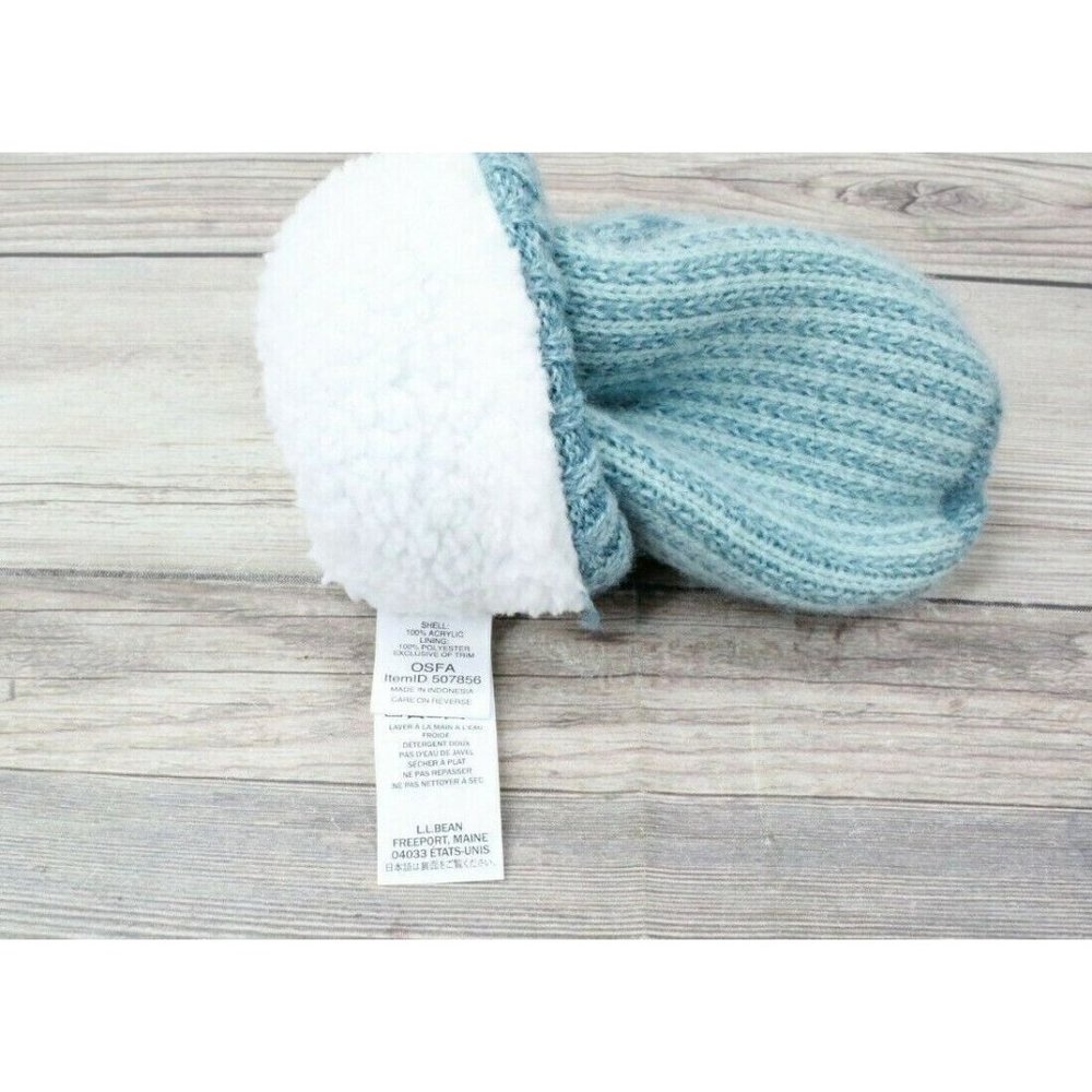 LL BEAN Light Blue Winter Fleece Lining Soft Mittens - Picture 7 of 10